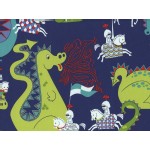 Alexander Henry Fabrics - Kids - Knights and Dragons in Navy