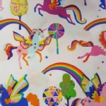 Alexander Henry Fabrics - Kids - Magic Rainbow Shine - Unicorns in White