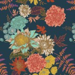 Art Gallery Fabrics - AGF Collection - Autumn Vibes - Floral Glow in Twilit