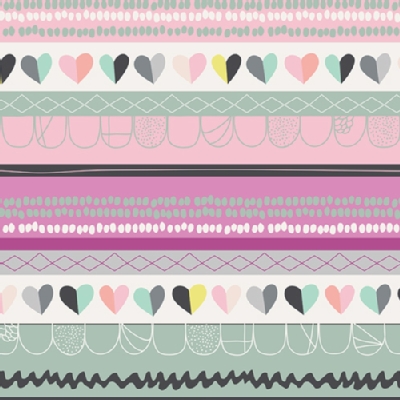 Art Gallery Fabrics - AGF Collection - Playing Pop - Clueless Hearts in Passion