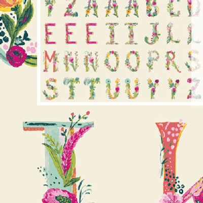 Art Gallery Fabrics - Joie De Vivre - Joyeux Alphabet in Ivory