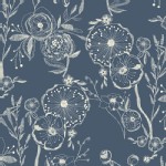 Art Gallery Fabrics - Knits - Line Drawings in Bluing