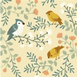 Birch Fabrics - Acorn Trail - Bird And Branches in Cream