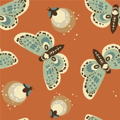 Birch Fabrics - Fort Firefly - Fireflies in Coral