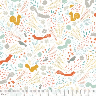 Blend Fabrics - Faraway Forest - Treetop Hop in White
