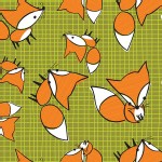 Camelot Fabrics - Frolicking Forest - Foxes in Green