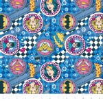 Camelot Fabrics - Girl Power 2 - Badges in Blue
