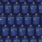 Character Prints - Dr Who - KNIT - Tardis  in Navy