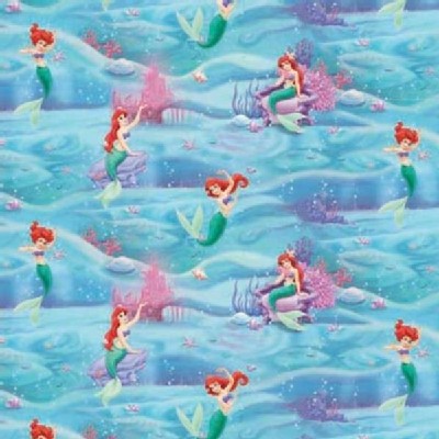 Character Prints - Little Mermaid - Aqua Little Mermaid Underwater Scenic in Ocean