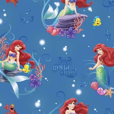 Character Prints - Little Mermaid - Disney Little Mermaid Musical Scene in Blue