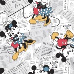 Character Prints - Mickey - Disney Mickey Minnie All Over the News in White