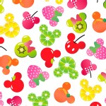 Character Prints - Mickey - Mickey Minnie Fruits in White