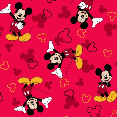 Character Prints - Mickey - Mickey Icons Toss in Red