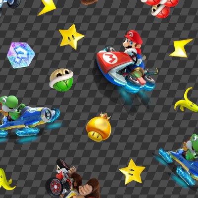 Character Prints - Nintendo - Super Mario Checkered in Black