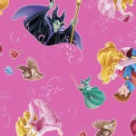 Character Prints - Princess - Sleeping Beauty Film Toss in Dark Pink