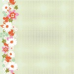 Cotton And Steel - Mustang - Floral Border Dots in Mint