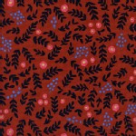 Cotton And Steel - Wonderland - Rose Garden in Crimson Metallic