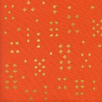 Cotton And Steel - Wonderland - Follow Suit in Orange Metallic