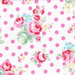 Lecien - Flower Sugar 2015 Fall - Main Floral Dots in White Pink Dots