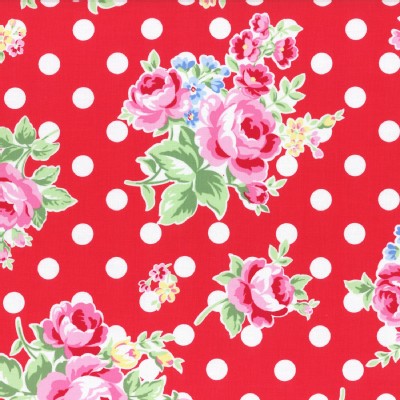 Lecien - Flower Sugar 2015 Fall - Main Floral Dots in Red