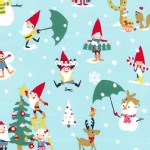 Michael Miller Fabrics - Holiday - Gnome For the Holidays in Blue