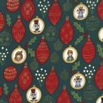 Michael Miller Fabrics - Nutcracker - Ornaments in Hunter Green