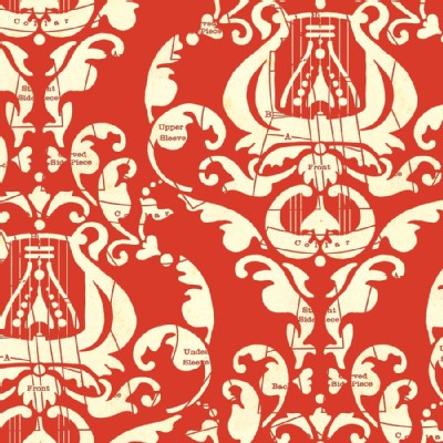Quilting Treasures - Handmaidens - Angel Band - Damask in Red