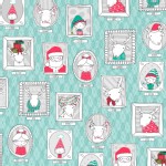 Quilting Treasures - Holiday - Mingle and Jingle - Santa Crew in Wintergreen