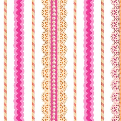 Quilting Treasures - Lalaloopsy - Lace Stripe in Pink