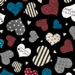 Quilting Treasures - Simply Gorjuss - Hearts in Black