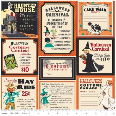 Riley Blake Designs - Halloween - Treat Cards Main in Orange