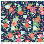 Riley Blake Designs - Knit Prints - On Trend - Main Floral in Navy
