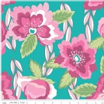 Riley Blake Designs - Knit Prints - Blossoms in Teal