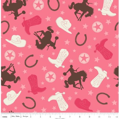 Riley Blake Designs - Round Up - Cowgirl in Pink