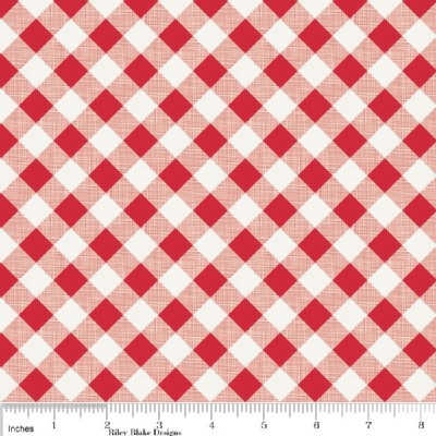 Riley Blake Designs - Sew Cherry - Gingham in Red