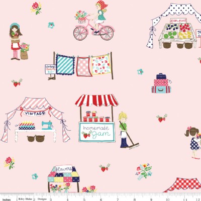 Riley Blake Designs - Vintage Market - Main in Pink