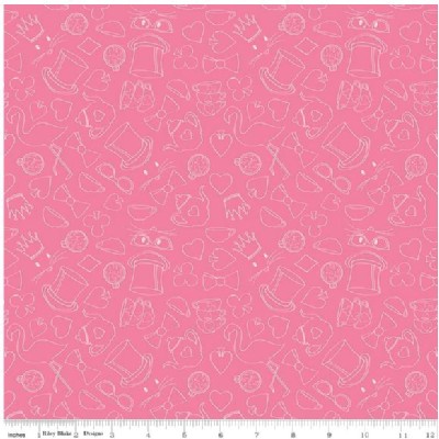 Riley Blake Designs - Wonderland - Tea Party in Pink