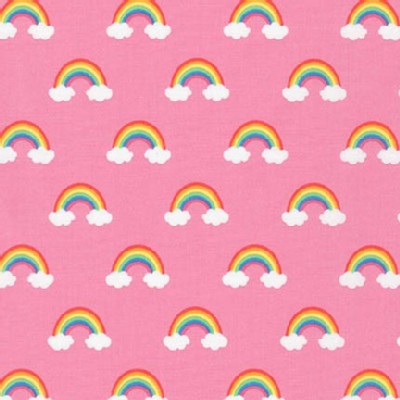 Robert Kaufman Fabrics - Happy Little Unicorns - Rainbows in Pink