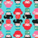 Robert Kaufman Fabrics - Hello Tokyo - Dolls in Rainbow