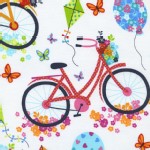 Timeless Treasures - A Day In the Park - Bicycles in White