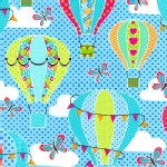 Timeless Treasures - A Day In the Park - Balloons in Blue