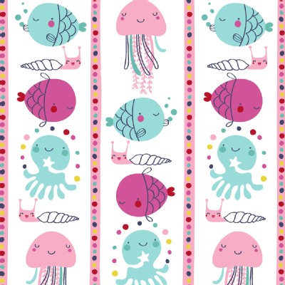 Windham Fabrics - Ahoy Matey - Fish Stripe in Pink