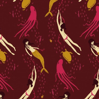 Windham Fabrics - Mendocino - Underwater Sisters in Plumberry