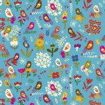 Windham Fabrics - Petite Fleurs Organic - Busy Birds in Blue